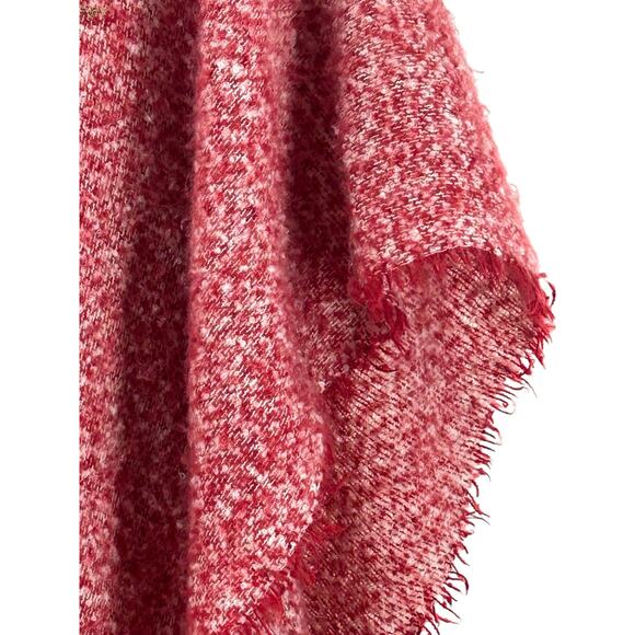 Just Be Shawl Poncho Red Knit Fringe Hem‎ Soft Cozy One Size - Picture 4 of 9